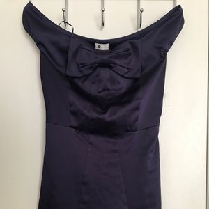 Off Shoulder Purple Mini Dress